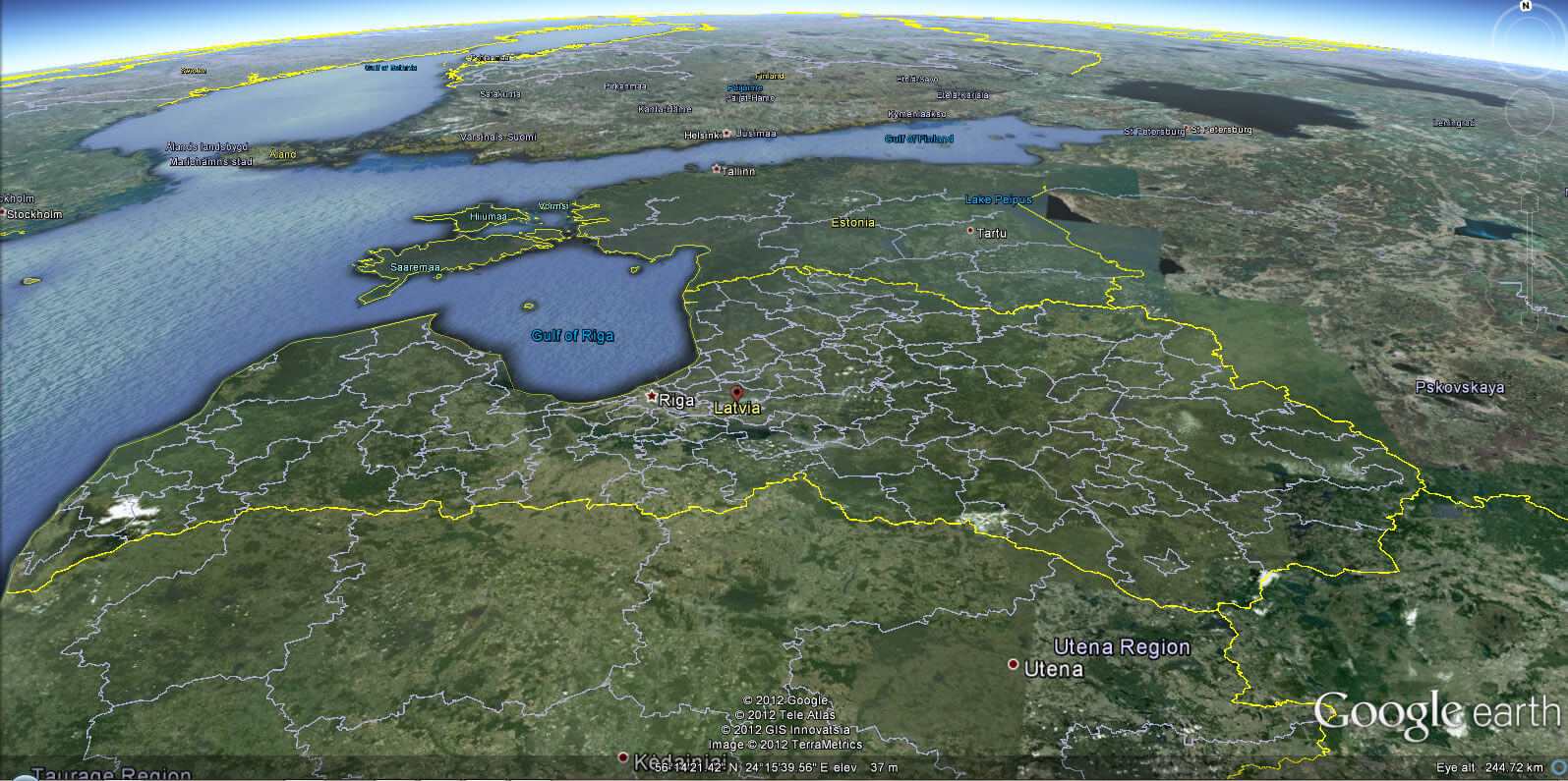 Latvia Earth Map